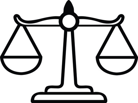 Classic depiction of a balanced scale symbolizing justice and equilibrium