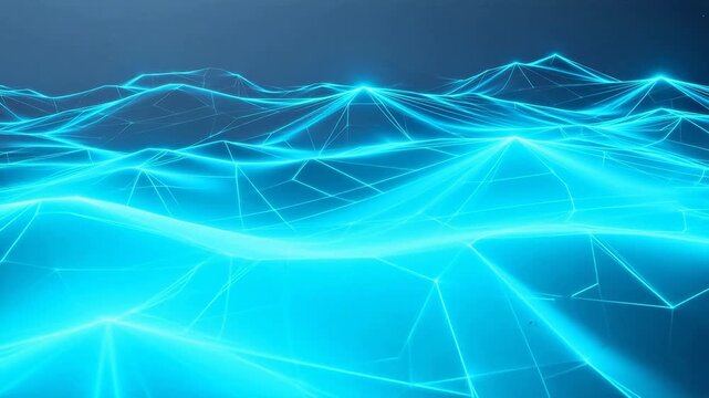Abstract blue geometric landscape symbolizing peace, mindfulness, and relaxation