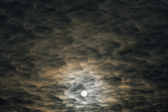dramatic clouds with glowing light