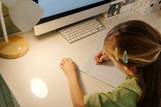 Quiet Home Learning Session at Modern Desk 