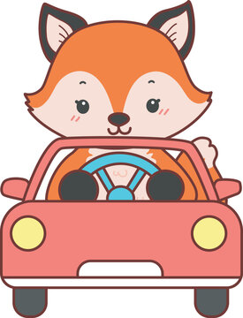 Cute set of Fox sticker with activity. Fox with variation of random activity