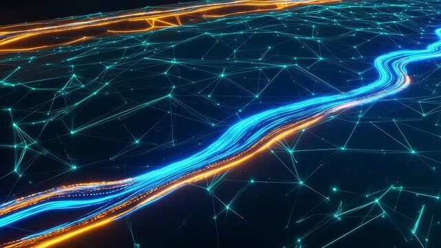 Abstract digital network with glowing lines perfect for social media campaigns and vlogs
