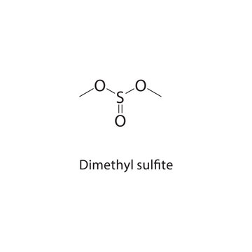 Dimethyl sulfite skeletal structure. sulfite compound schematic illustration. Simple diagram, chemical formula.