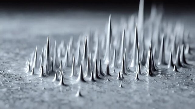 Metal spikes on textured surface emphasizing health, wellness, and vitality
