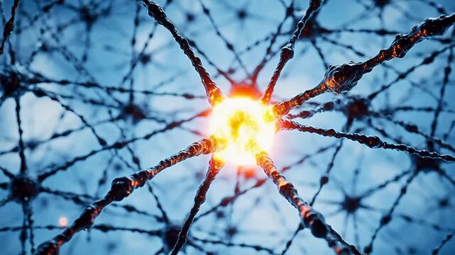 Neuron cell structure emphasizing natural beauty and tranquility