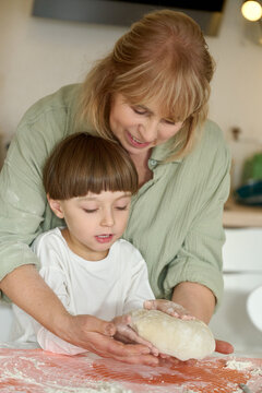 Mother and Child Baking Together