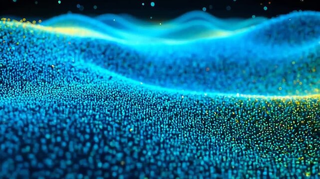 Blue glitter texture with wave patterns emphasizing modern lifestyle and connectivity