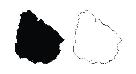 Two contrasting outlines of the island nation of Mauritius one solid black one white high quality © RMvectors02