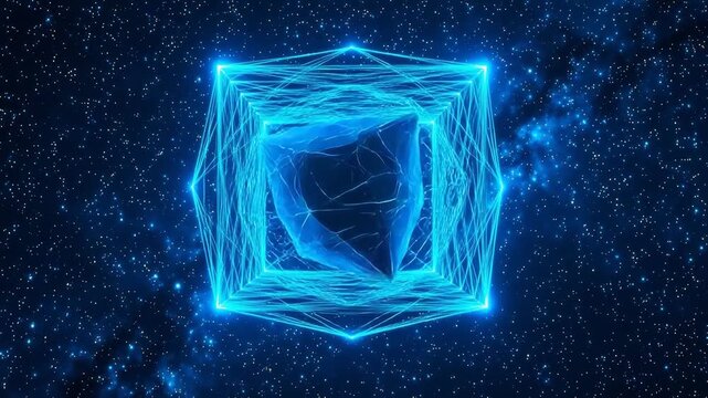 Abstract geometric shape in space symbolizing luxury, elegance, and premium quality