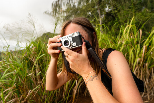 tourist using camera photographer
