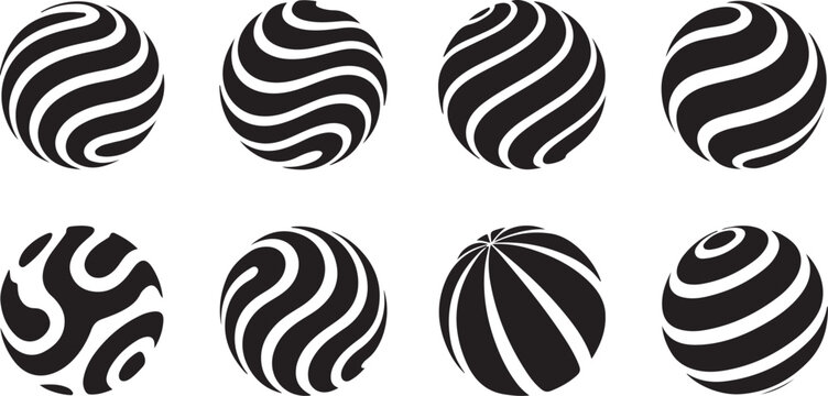 Black and white seamless pattern with swirls and curls