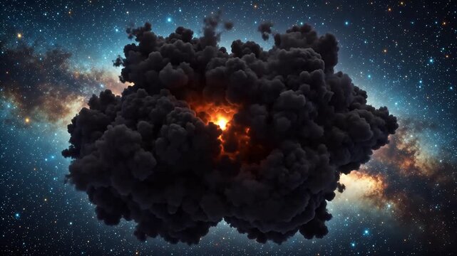 Cosmic explosion in space emphasizing advanced technology and cyber security