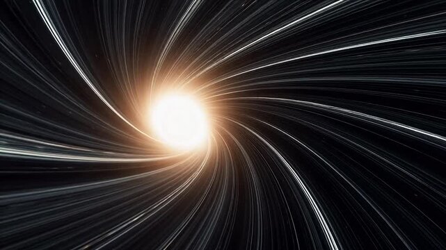 Abstract space vortex with light center symbolizing global connectivity and communication