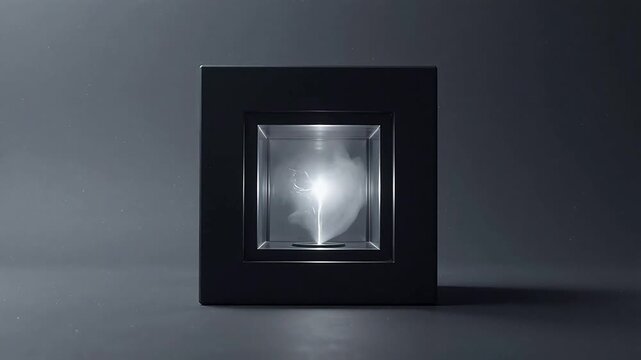 Electricity display in a box emphasizing natural beauty and tranquility