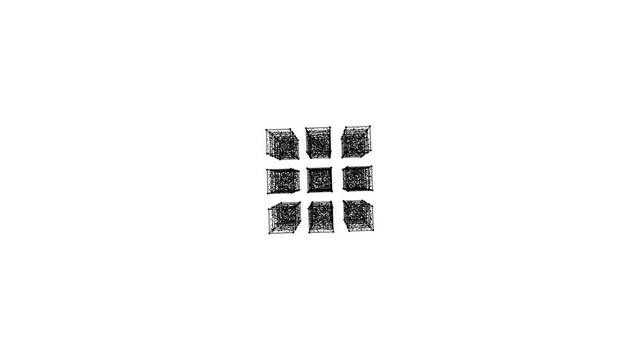 Clean Minimalist White 3D Cubes on White Background 4K Loop