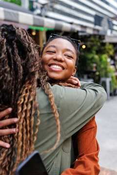 Two friends reuniting
