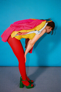 Overloaded Wardrobe Concept With Colorful Clothes 