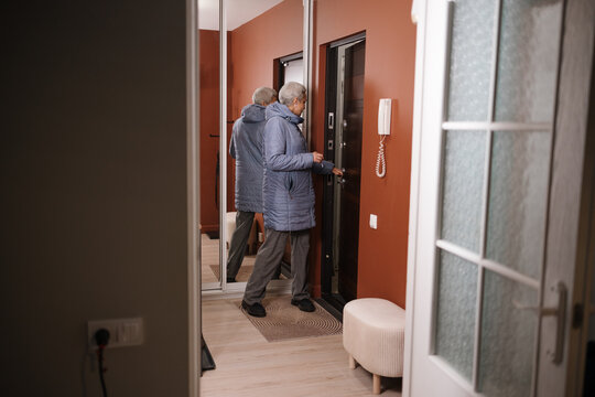 A woman in the hallway at home