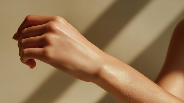 美しい肌の手首と腕のアップ。スキンケアや美容イメージに最適な素材。