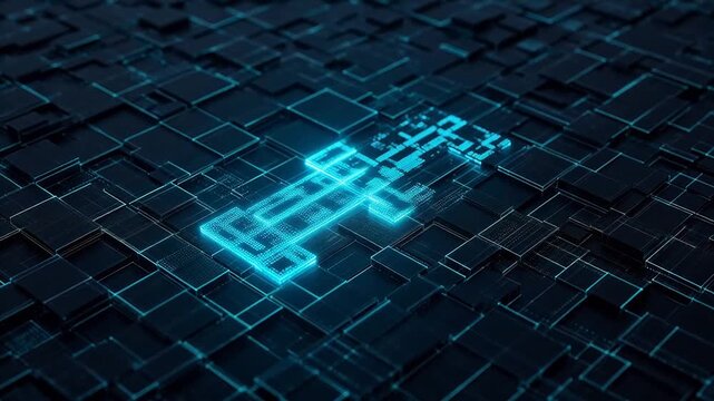 Abstract digital circuit pattern emphasizing natural beauty and tranquility