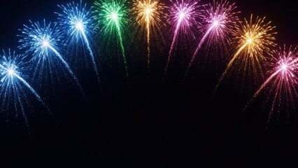 Fototapeta premium Vibrant Fireworks Display at Night