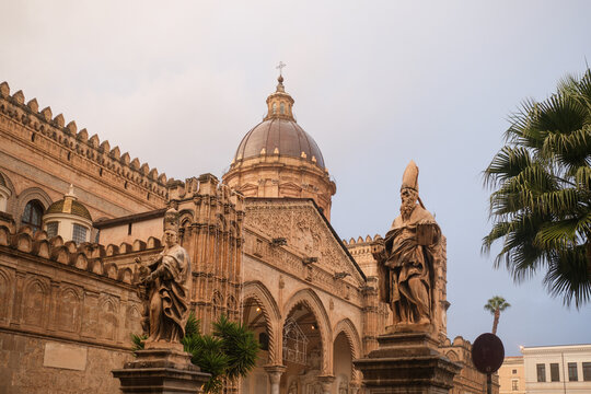 Palermo Cathedral Exterior with Statues