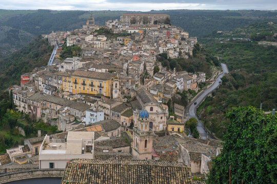Hilltop Town Wide Panorama - Ragusa Ibla, Sicily