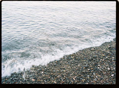 Waves on pebble beach