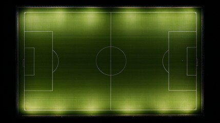 Obraz premium pitch. Aerial perspective of a pristine football field with crisp white lines on vibrant green turf. event key visuals, club posters, designed for fitness apps and gym onboarding. 