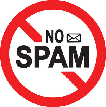 No spam email icon and symbol with internet communication prohibited