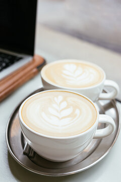 Closeup Of Two Coffee Cups