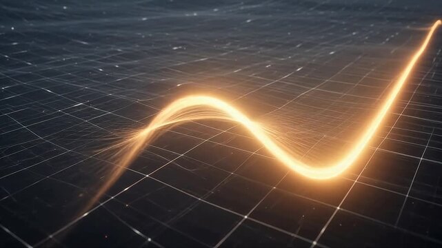Abstract glowing wave on grid symbolizing trust, reliability, and security