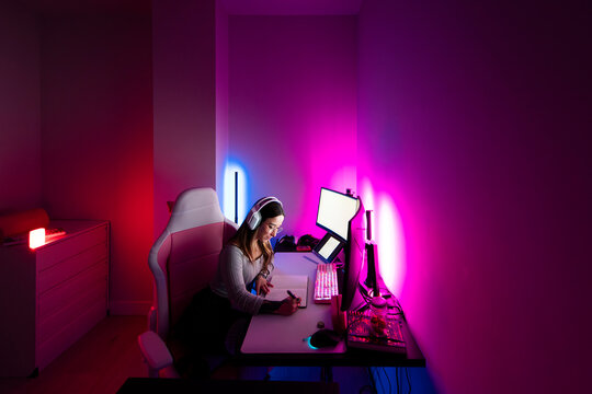 Content Creator Drawing at modern desk