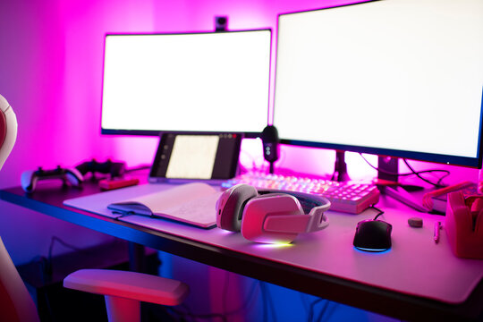 Modern desk for gaming and creative tasks 