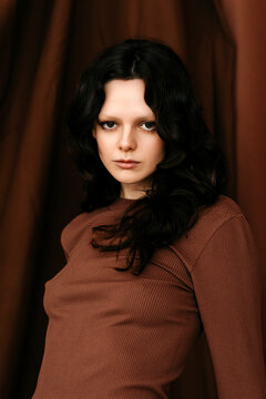 Woman with bleached eyebrows