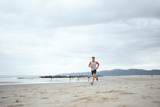 Beach run in the clouds
