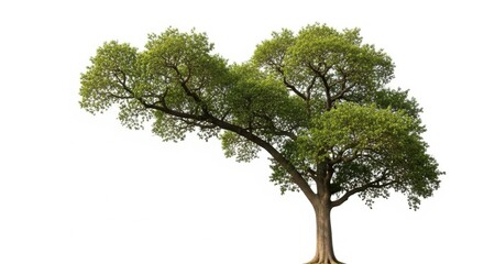 Obraz premium Lush Green Tree with Broad Canopy Isolated on White Background