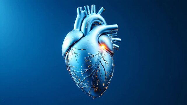 Human heart with glowing nerves symbolizing ecological sustainability and green energy