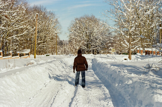 Snowfall in the village