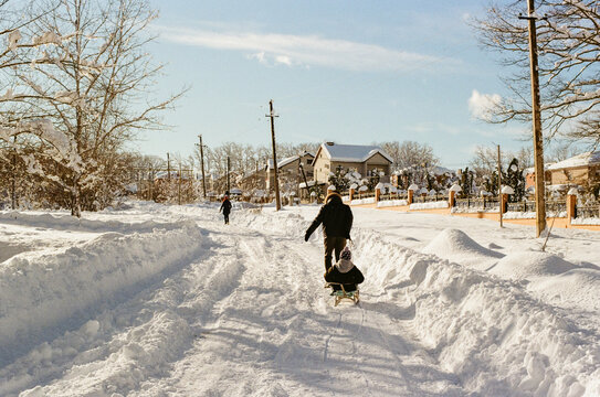 Snowfall in the village