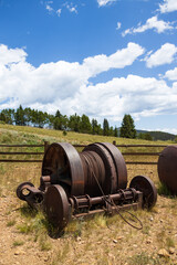 Obraz premium Abandoned rusty mining equipment, Colorado