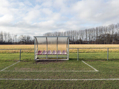 dugout on a football field