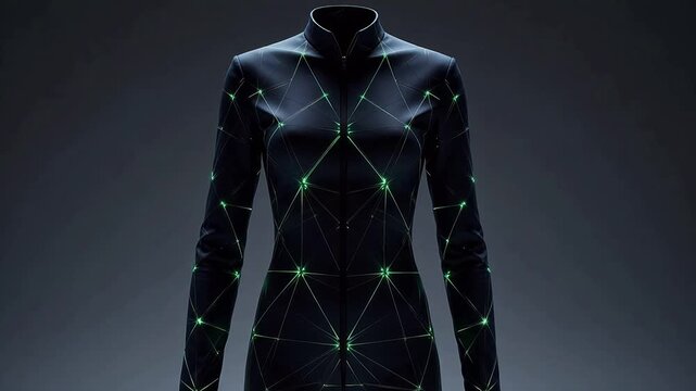 Futuristic glowing suit design ideal for cinematic storytelling and documentaries
