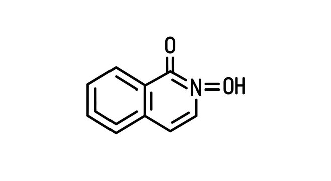 Chemical structure of 1-hydroxy-2-quinolone, a heterocyclic organic compound