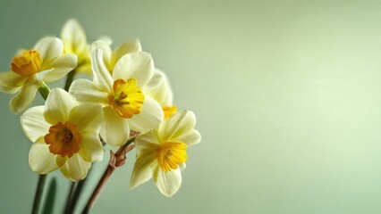 Fototapeta premium Yellow Daffodils Blooming in Soft Light