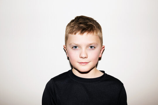 portrait of serious, handsome boy