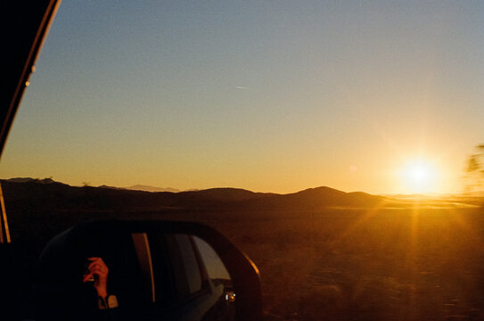 Sunset from passenger seat