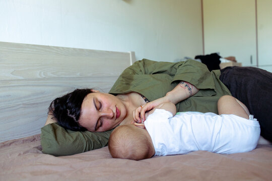 mother breastfeeding baby 