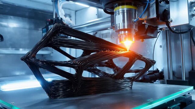 3D printer creating complex structure symbolizing trust, reliability, and security