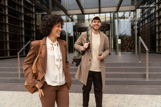 Coworkers Commute Workday Moment